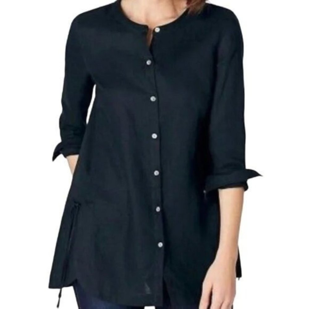 J. Jill Black Button-Down Tunic